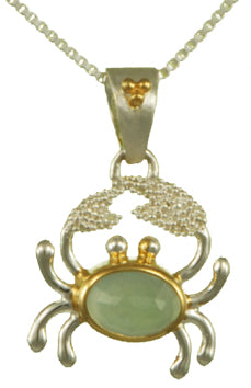 Sterling Silver and 22K Gold Vermeil Pendant with Peruvian Calcite