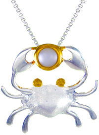 Sterling Silver and 22K Gold Vermeil Pendant with White Freshwater Pearl